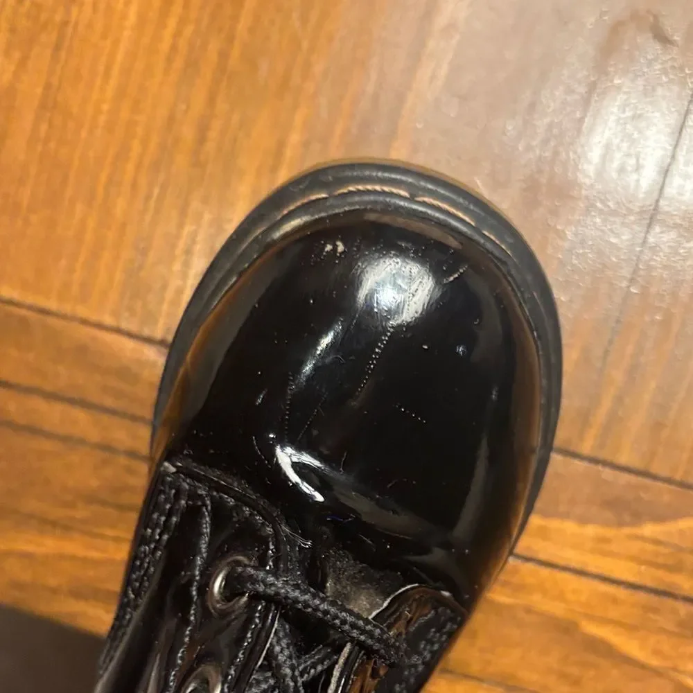 Shiny Black like DOCs Toddler Combat Boots